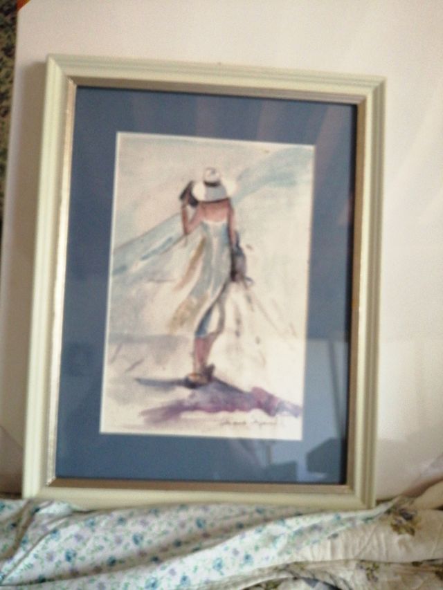 Quadro ad acquerello 'Donna elegante' 