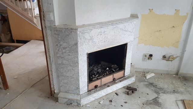 CHIMENEA RECUBRIMIENTO MÁRMOL