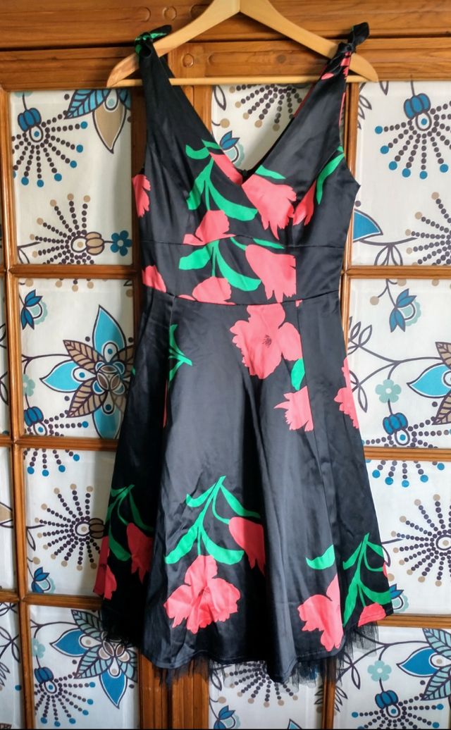 Vestido años 50 Blanco, T. 38, elástico y DIVINO!!