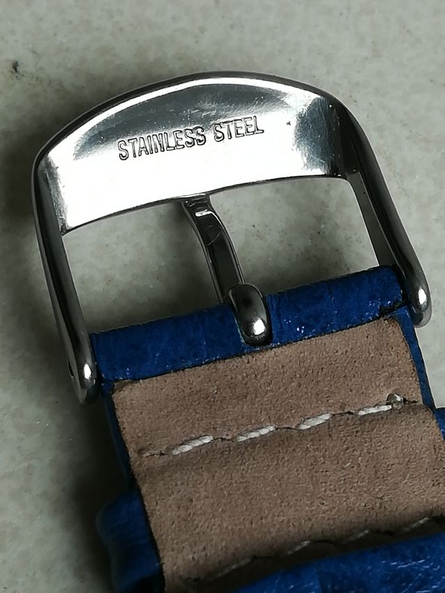 Correa reloj Lotus en piel, azul, 18 mm