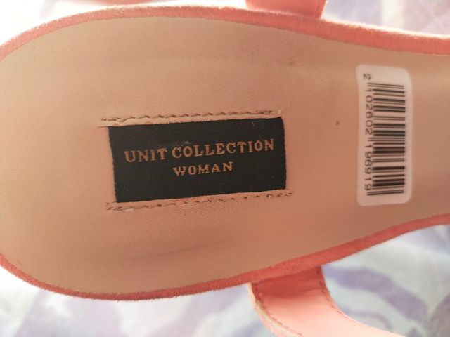 Sandalia/zapatos salmón tacón talla 38