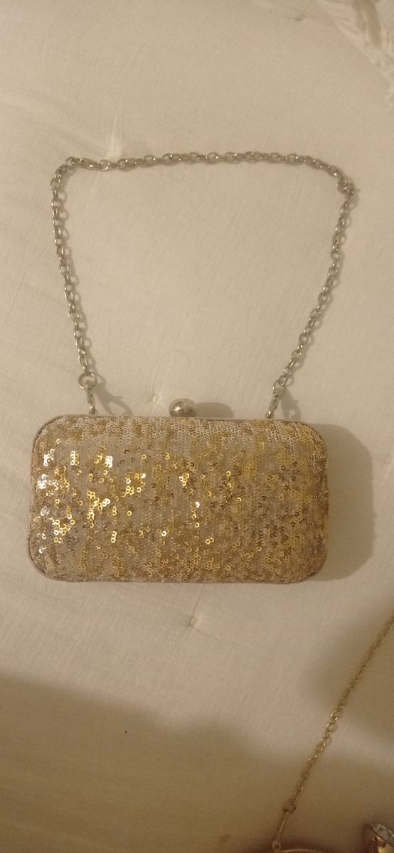 bolso tornasolado dorado/plata