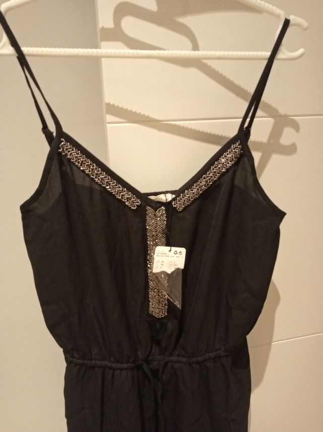 vestido negro mango xs