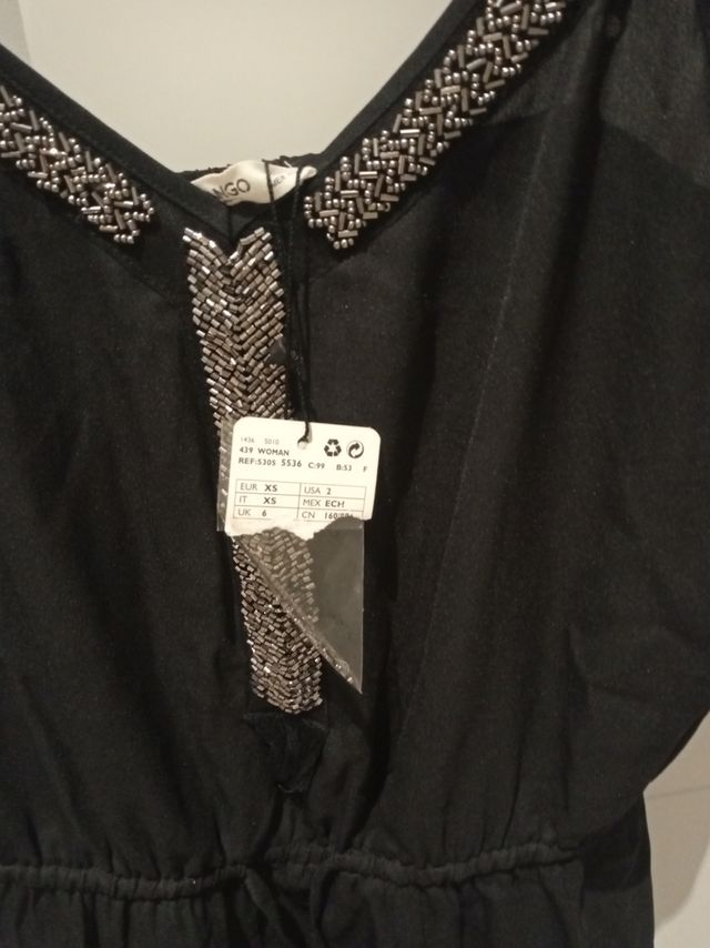 vestido negro mango xs