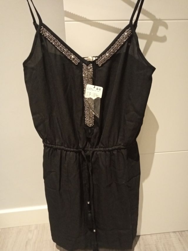 vestido negro mango xs