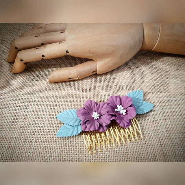 Peinecillo flores color morado