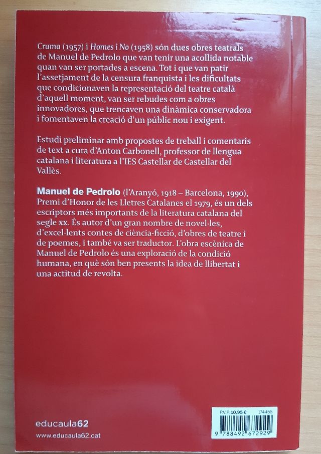 Libro Cruma, homes y no.