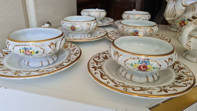 JUEGO DE CAFE Y TE FILO DE ORO