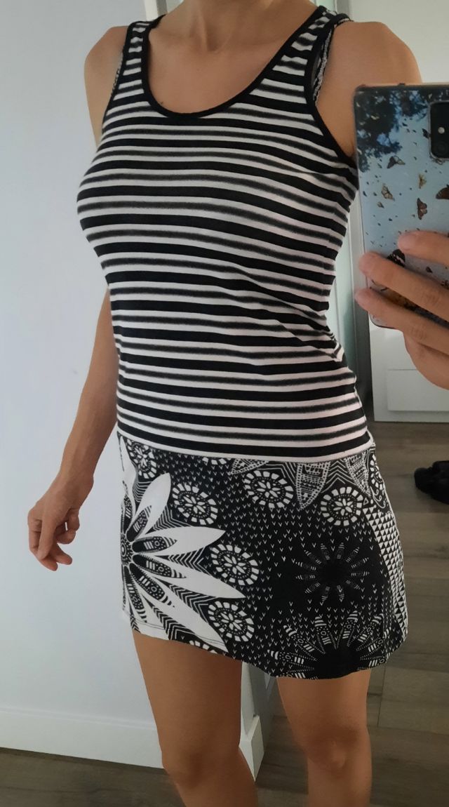 Vestido rayas y flores