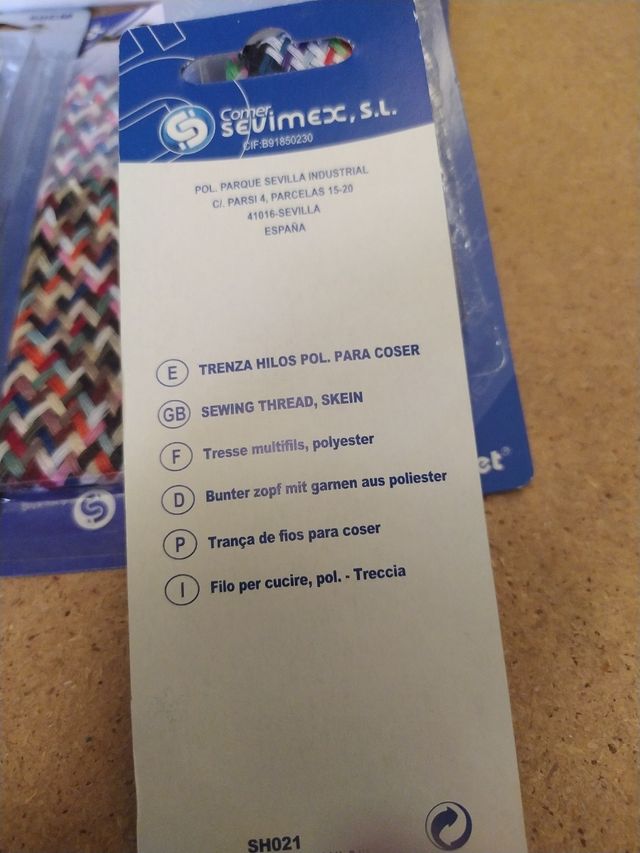 Trenza hilos poliéster costura