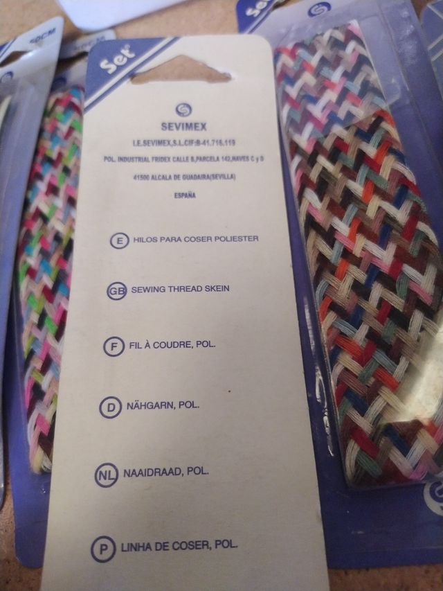 Trenza hilos poliéster costura