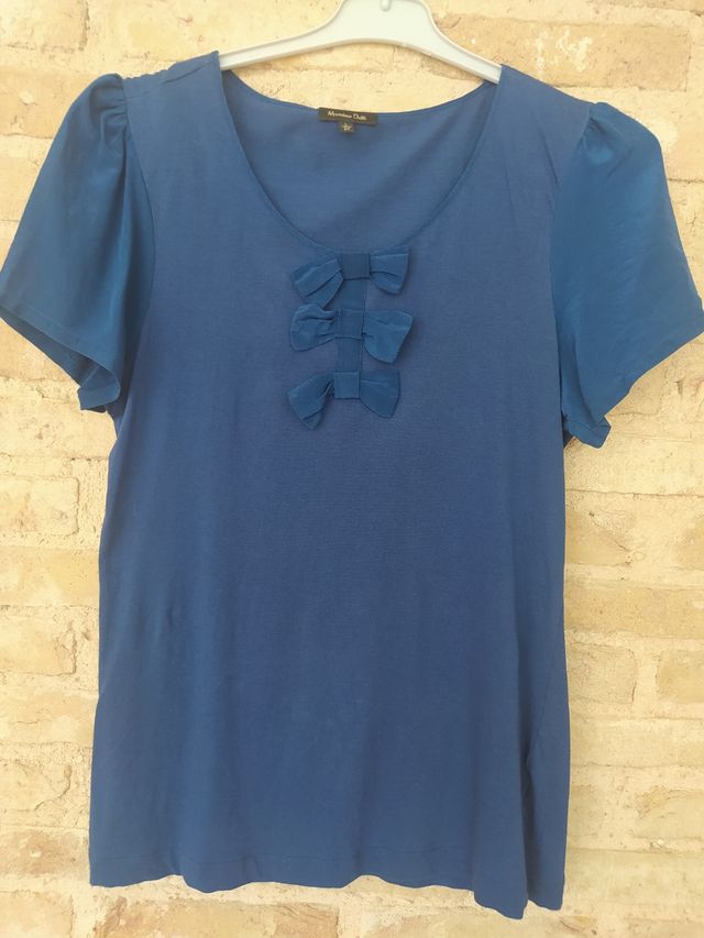 Camiseta lazos Massimo Dutti