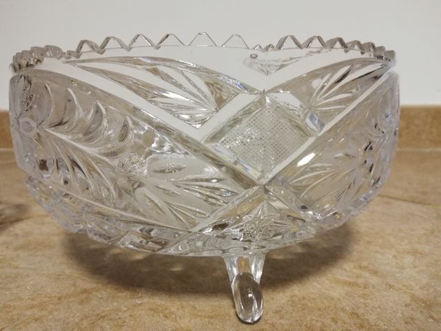 set di 3 Portadolci in cristallo