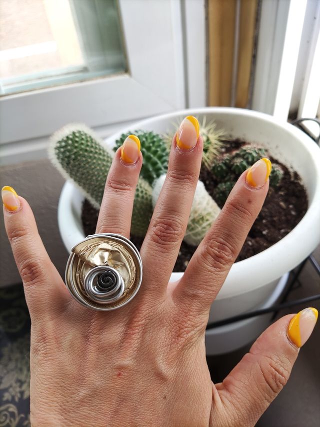 anillo artesano aluminio