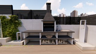barbacoa de obra para leña y carbón