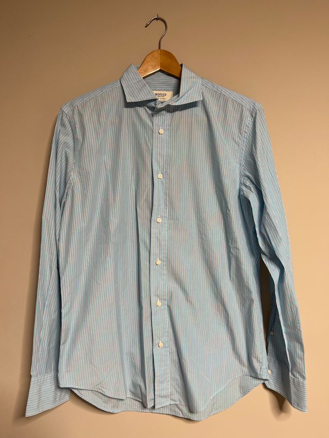 Camisa Boggi Azul y blanca de rayas talla L
