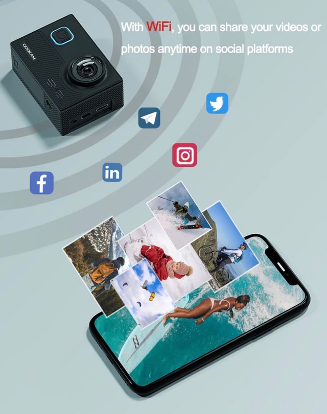 Cámara Deportiva 4K Wifi - Nueva a estrenar