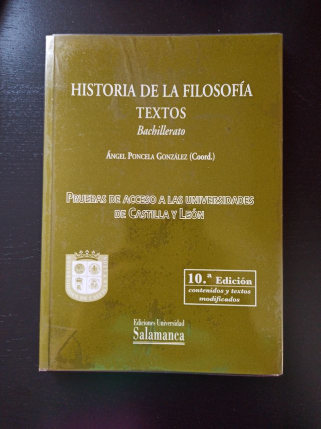Historia de la Filosofía. Textos, Bachillerato