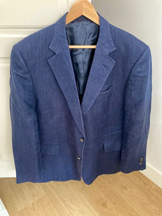 Americana lino azul.