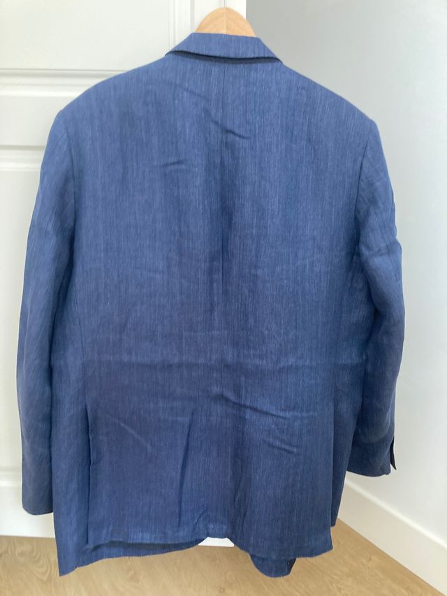 Americana lino azul.