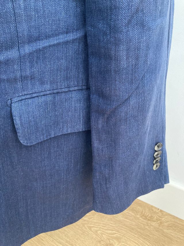 Americana lino azul.