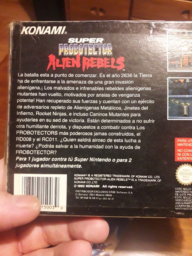 Se vende súper probotector alien rebels de snes 