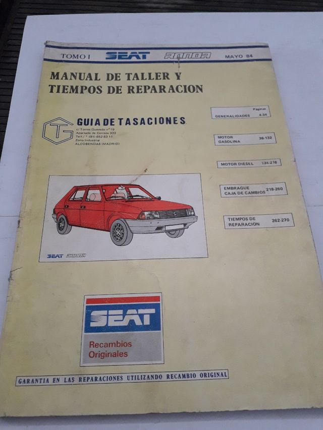 Manual de taller Guía de Tasaciones