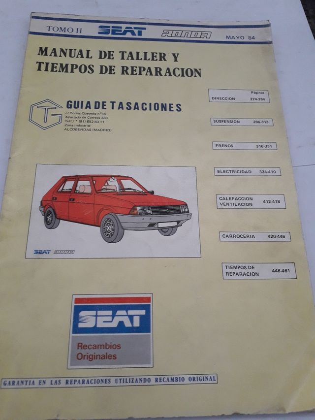 Manual de taller Guía de Tasaciones