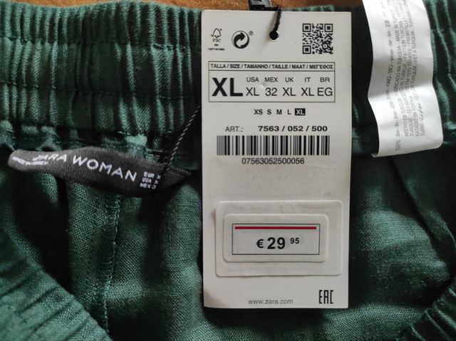 Pantalón 100% Lino. Talla XL. NUEVO.