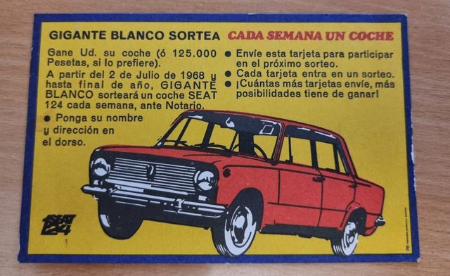 postal de publicidad Gigante Blanco años 60