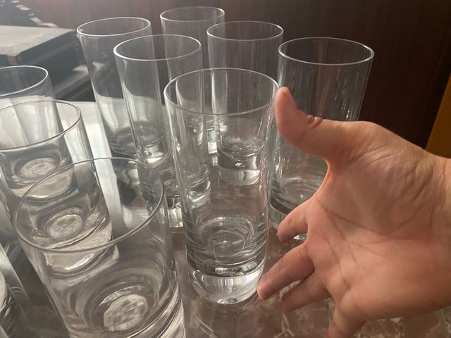 Juego cristalería de vasos en dos tamaños