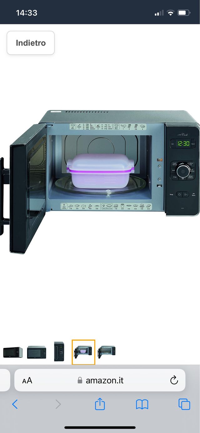 Forno microonde funzione CRISP e Grill