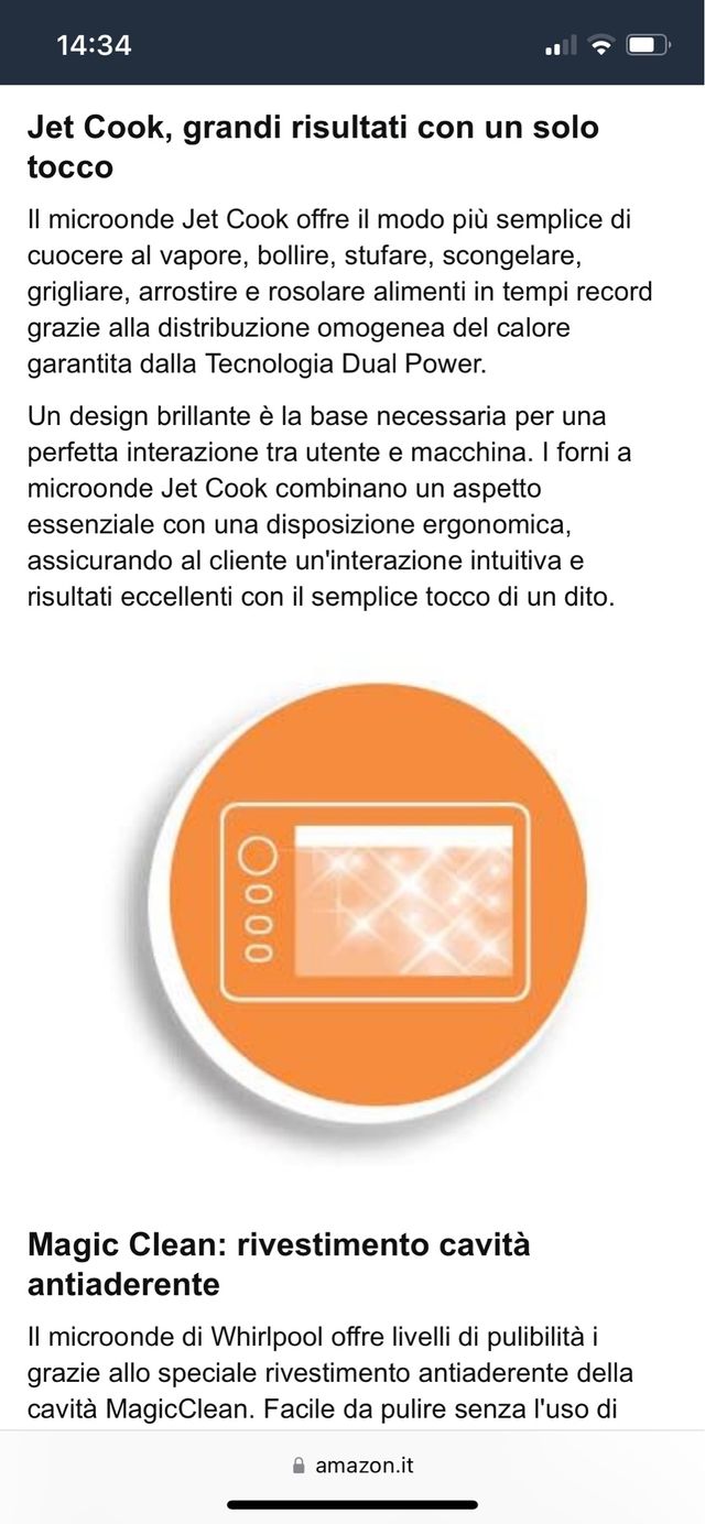 Forno microonde funzione CRISP e Grill