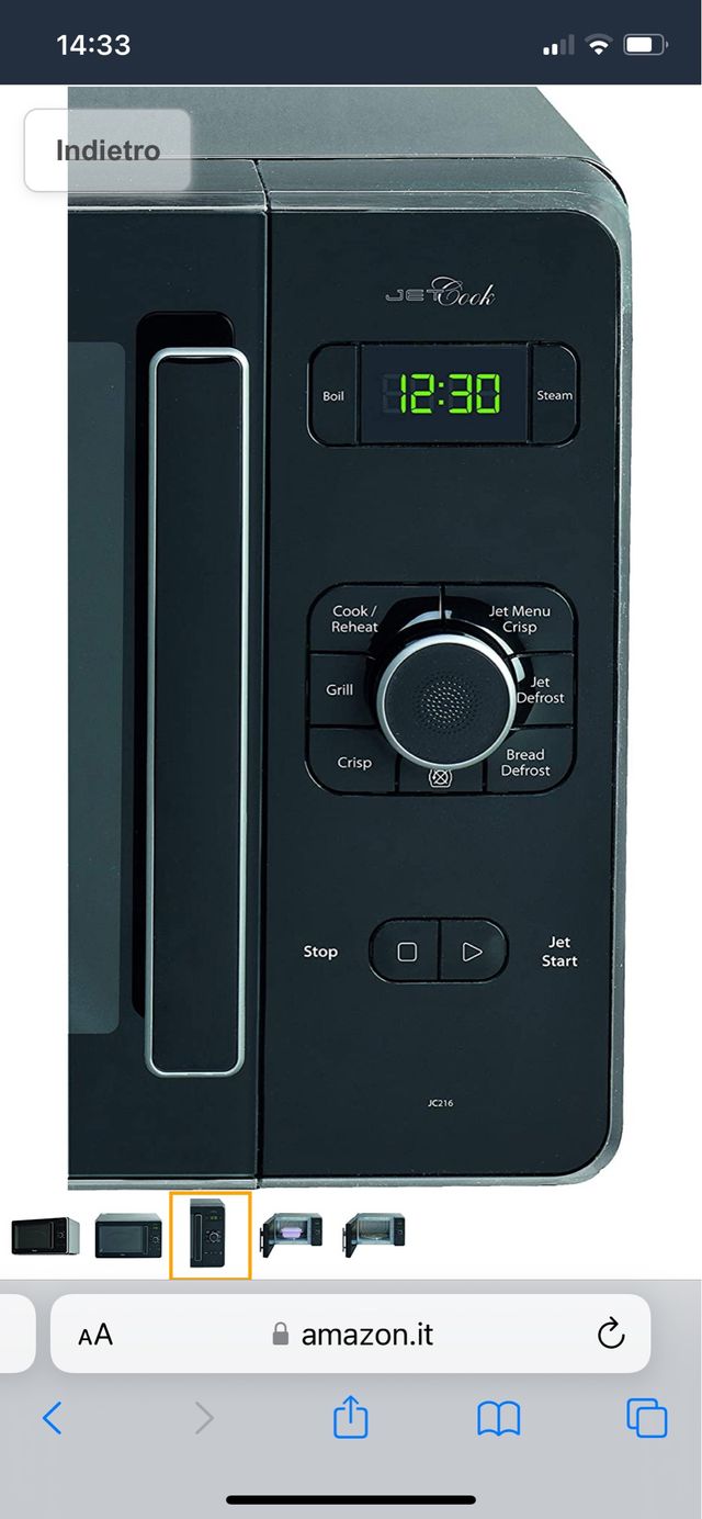 Forno microonde funzione CRISP e Grill