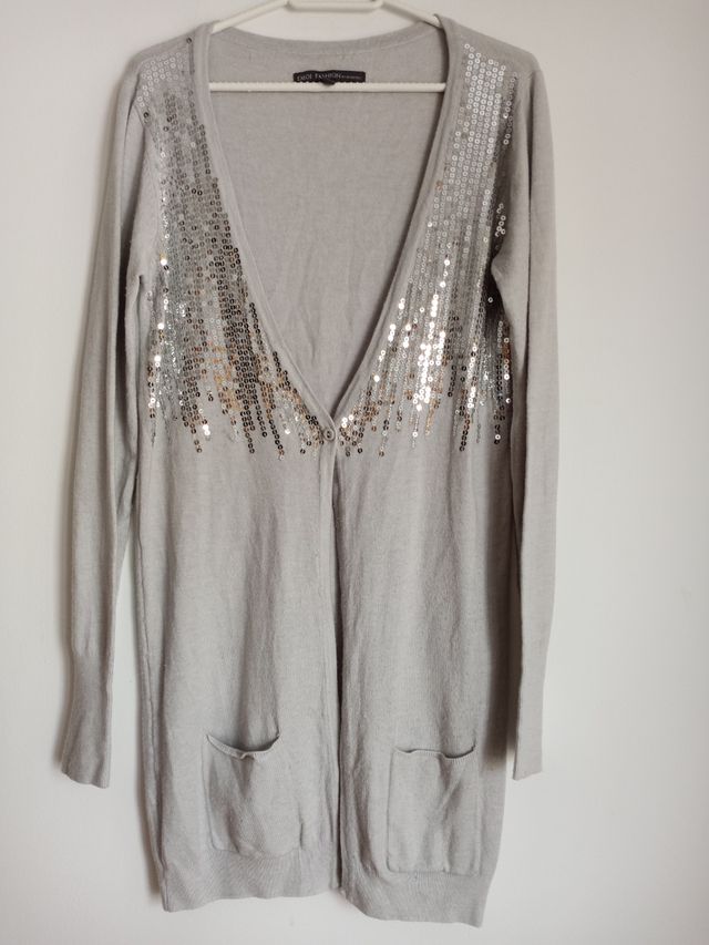 Chaqueta lentejuelas plateadas