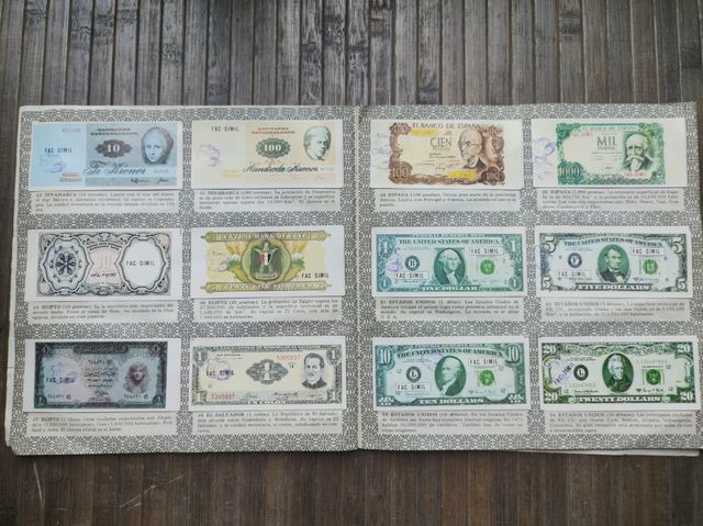 Álbum Completo sobre billetes del Mundo, año 1978