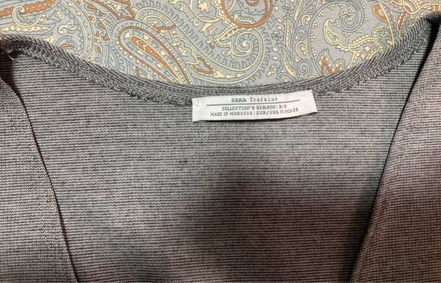 Camiseta Zara talla M en color gris