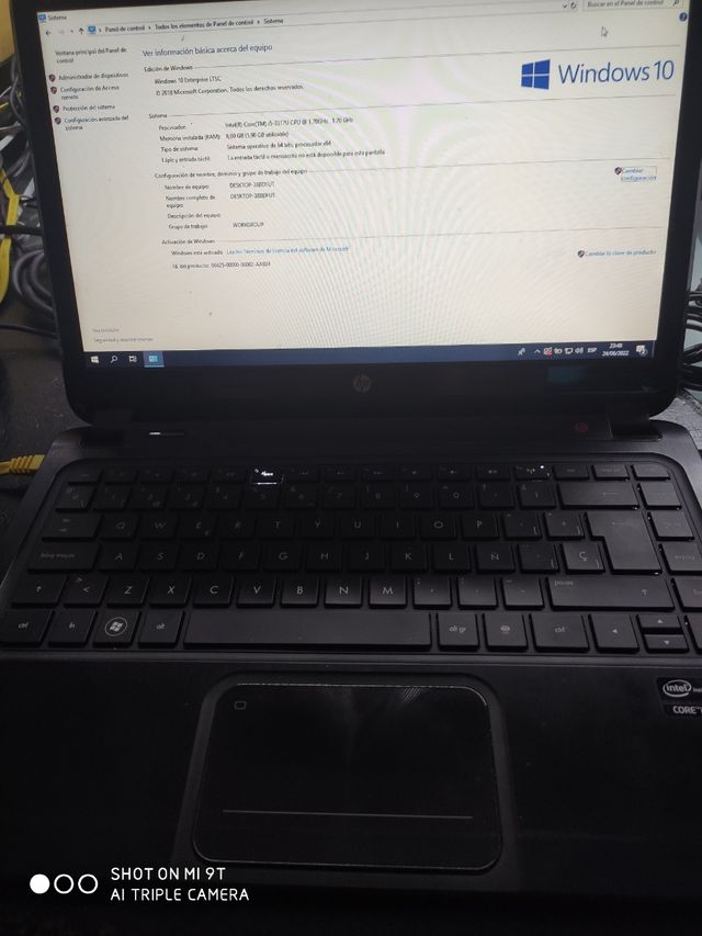 portátil HP i5 3 con 2 discos ssd32 500g 6g