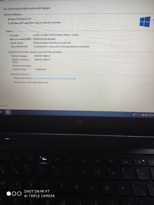 portátil HP i5 3 con 2 discos ssd32 500g 6g