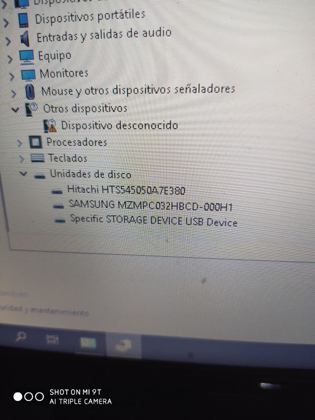 portátil HP i5 3 con 2 discos ssd32 500g 6g