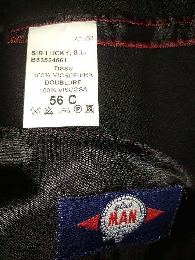 TRAJE NEGRO T-50/54 +-