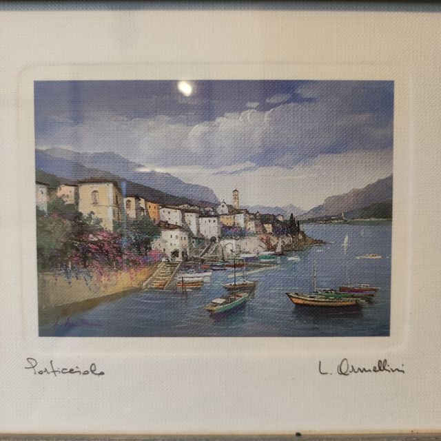 Quadretto con riproduzione di un porticciolo