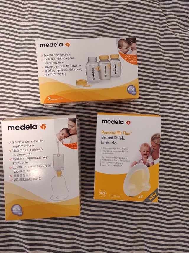 pack Medela, relactador, copas, biberones