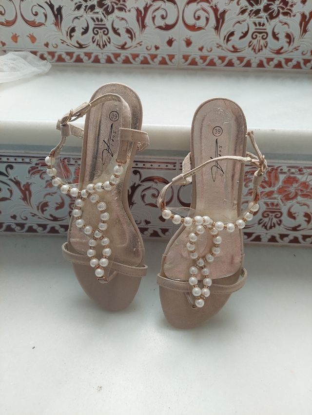 sandalias de perla mujer