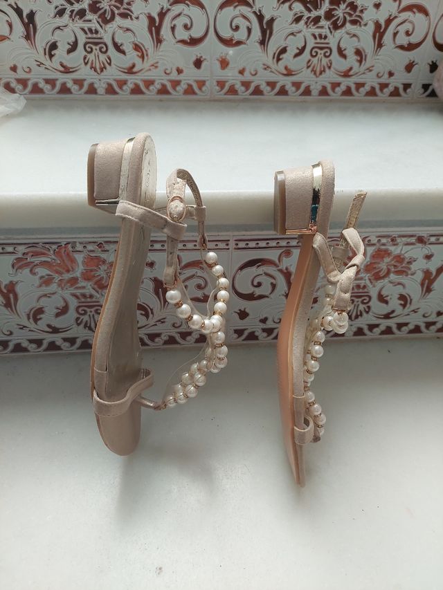 sandalias de perla mujer