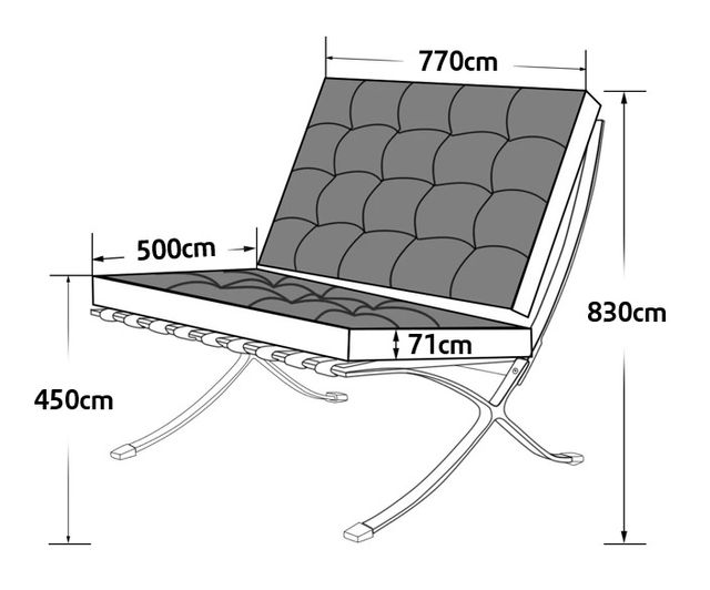 Barcelona Chair en Piel Granular