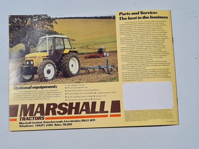 catálogo  tractor  MARSHALL 302, 804, 502,602,704