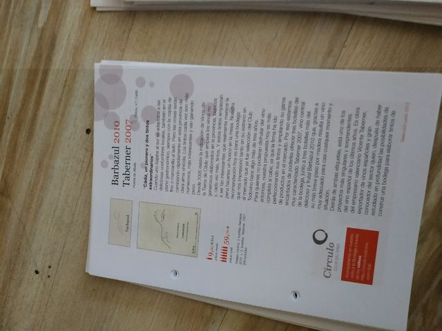 Colección de 163 cuartillas del club del vino