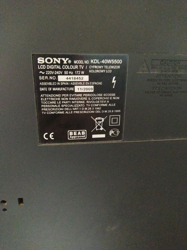 Sony Bravia 40 pulgadas televisión