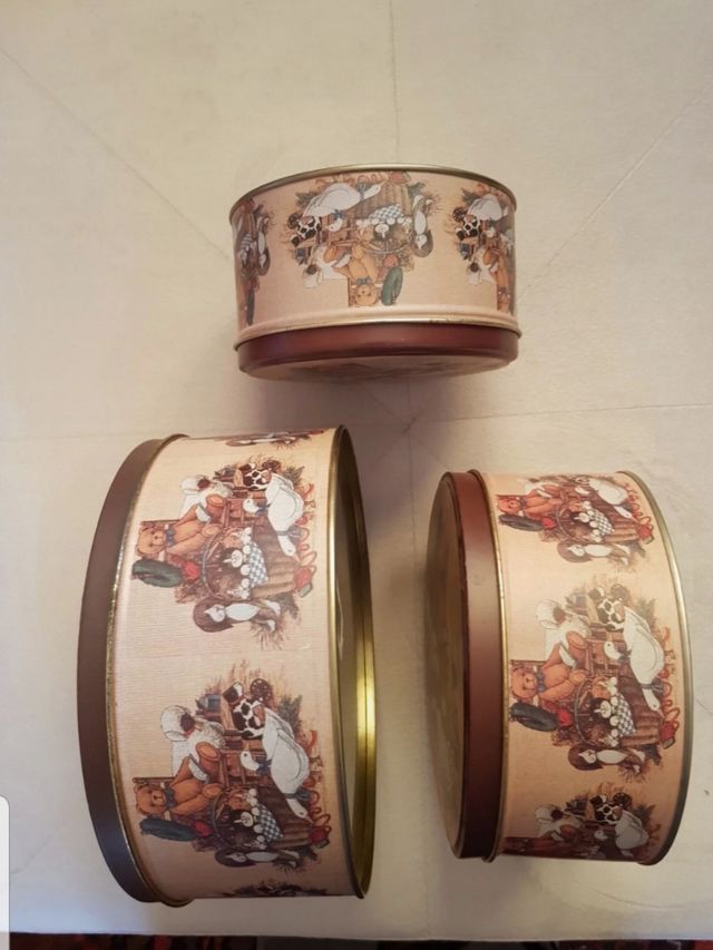 Tris scatole latta anni '90